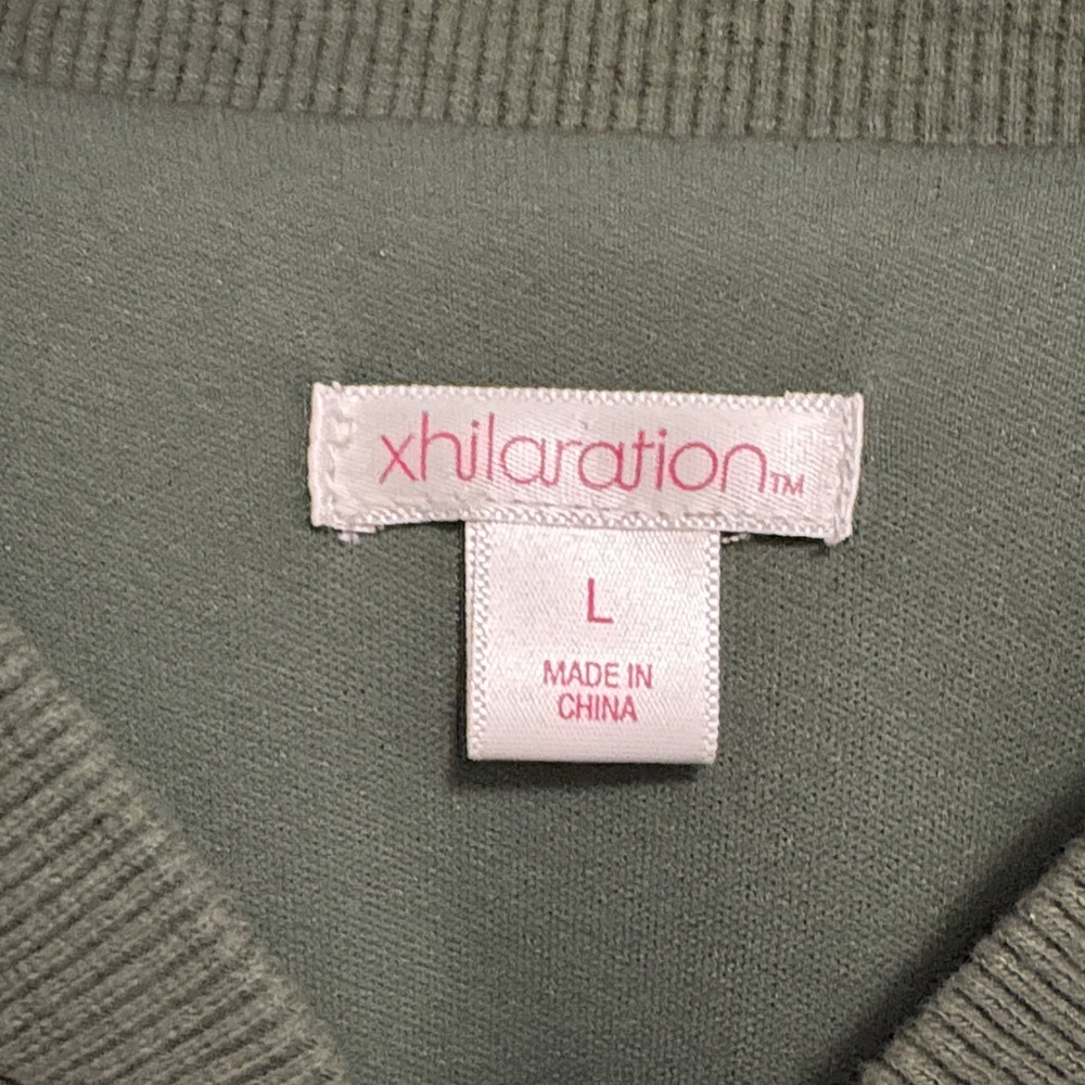 Xhilaration Olive Bomber Jacket with Floral Embroidery - Picture 2 of 5